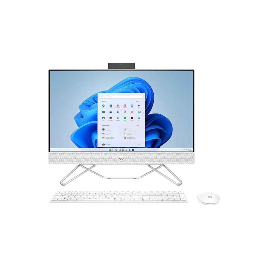 HP (Upgraded) All-in-One Desktop 24 With 23.8" FHD Display -Intel Core i3-1215U processor- Intel UHD Graphics - 8GB DDR4 RAM - 512GB NVMe SSD - USB White Wired Keyboard & Mouse -Win 11 - Starry White